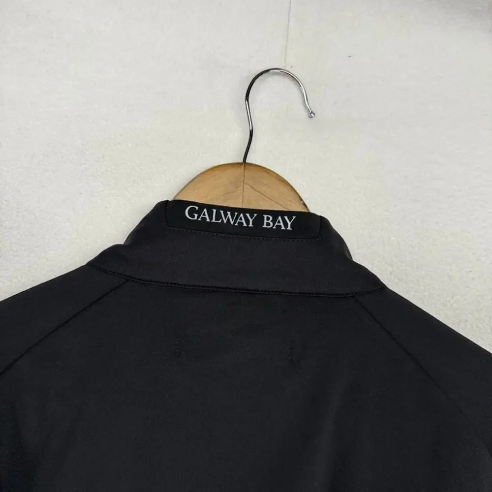 Galway Bay Jacket mens Medium Black Hybrid Golf Full Zip Performance Pocket Tech